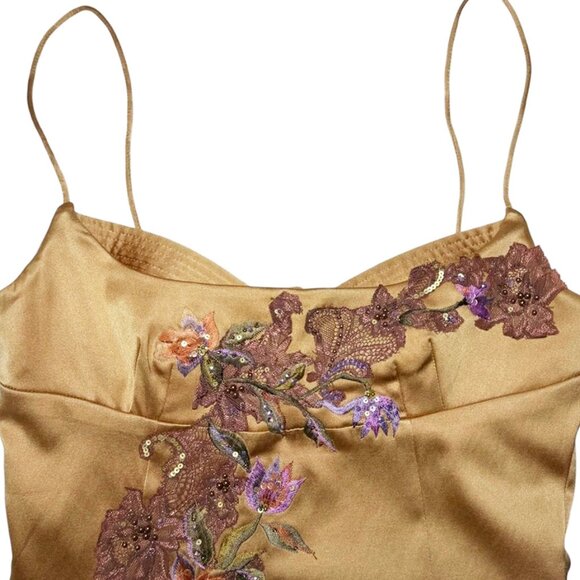 MANDALAY Y2K Satin Beaded Fairycore Diva Cocktail Dress - Picture 4 of 10